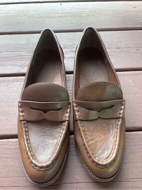 Women’s Lauren Ralph Lauren Brown 100% Leather Loafer Flats Logo Shoes Size 9